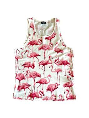 Forever 21 Mens Sleeveless Tank Top with Flamingo Print Size Small